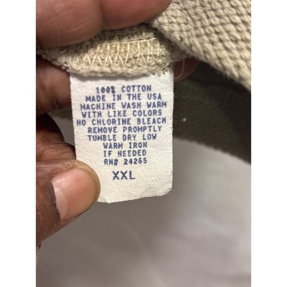 Orvis XXL Beige Pullover Quarter-Zip Sweater With Textured Fabric - Picture 8 of 13